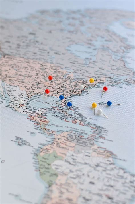 Map of the World with Push Pins